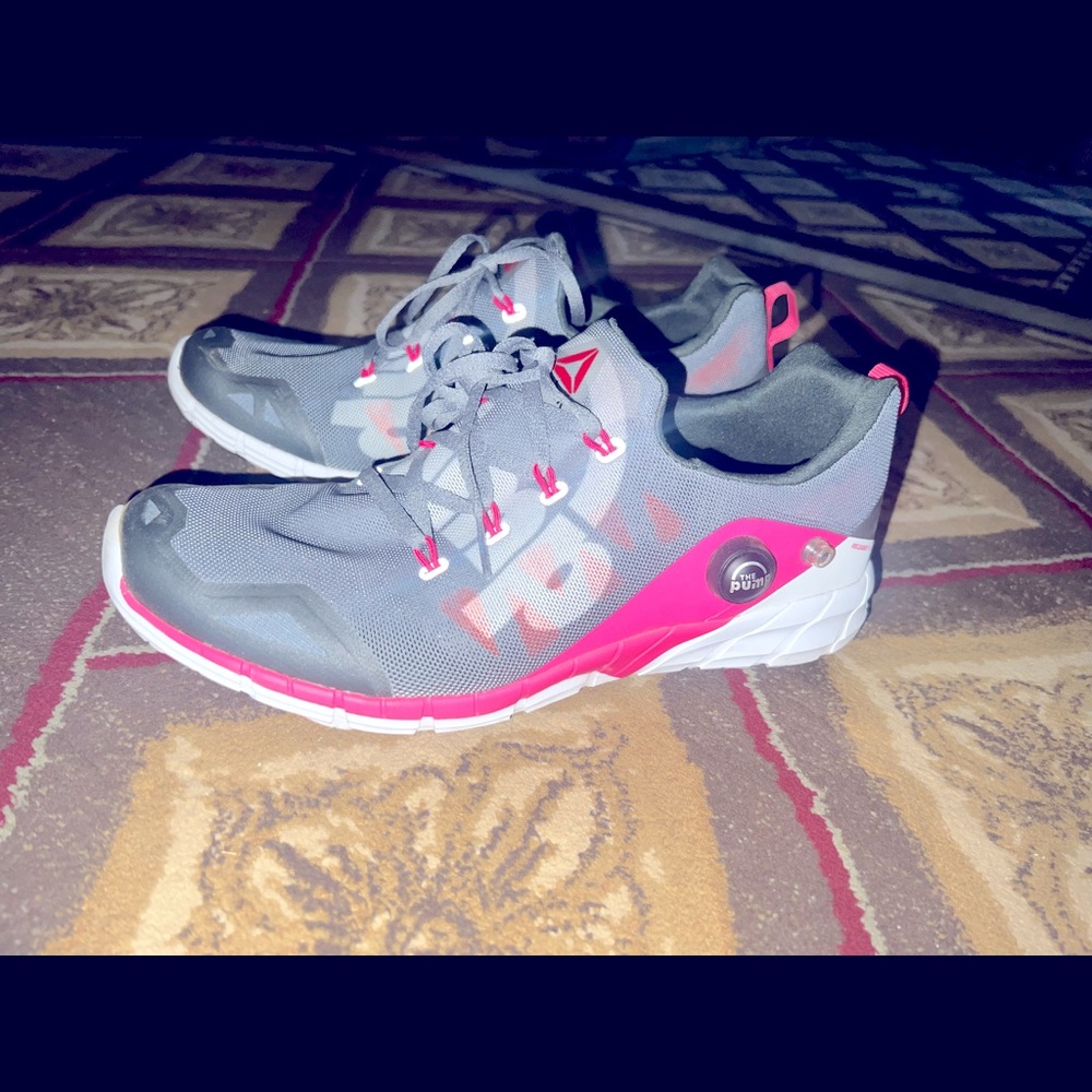 Reebok Womens Reebok Zpump Fusion 2.0 Gray Running Shoes Size 9.5